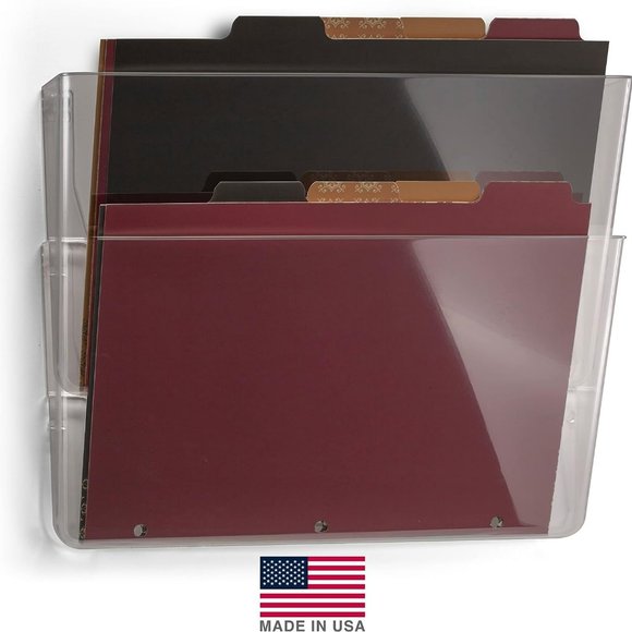NEW Officemate Plastic Acylic Wall Mountable Space-Saving Files for Mail Storage - Picture 1 of 9
